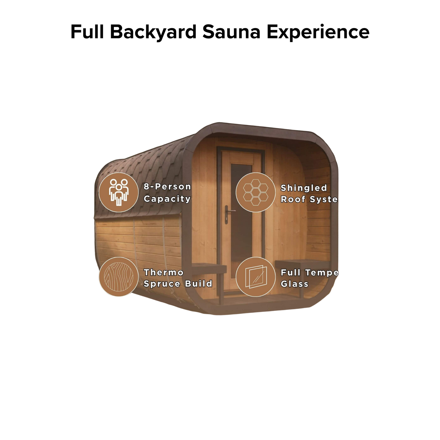 SaunaLife Cube-Series Outdoor 8-Person Home Sauna Kit