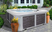 7-Person Outdoor Hot Tub with Dual Captain Chairs and Open Footwell