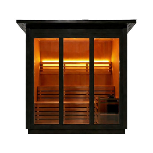 Custom 8-Person Outdoor Cedar Steam Sauna
