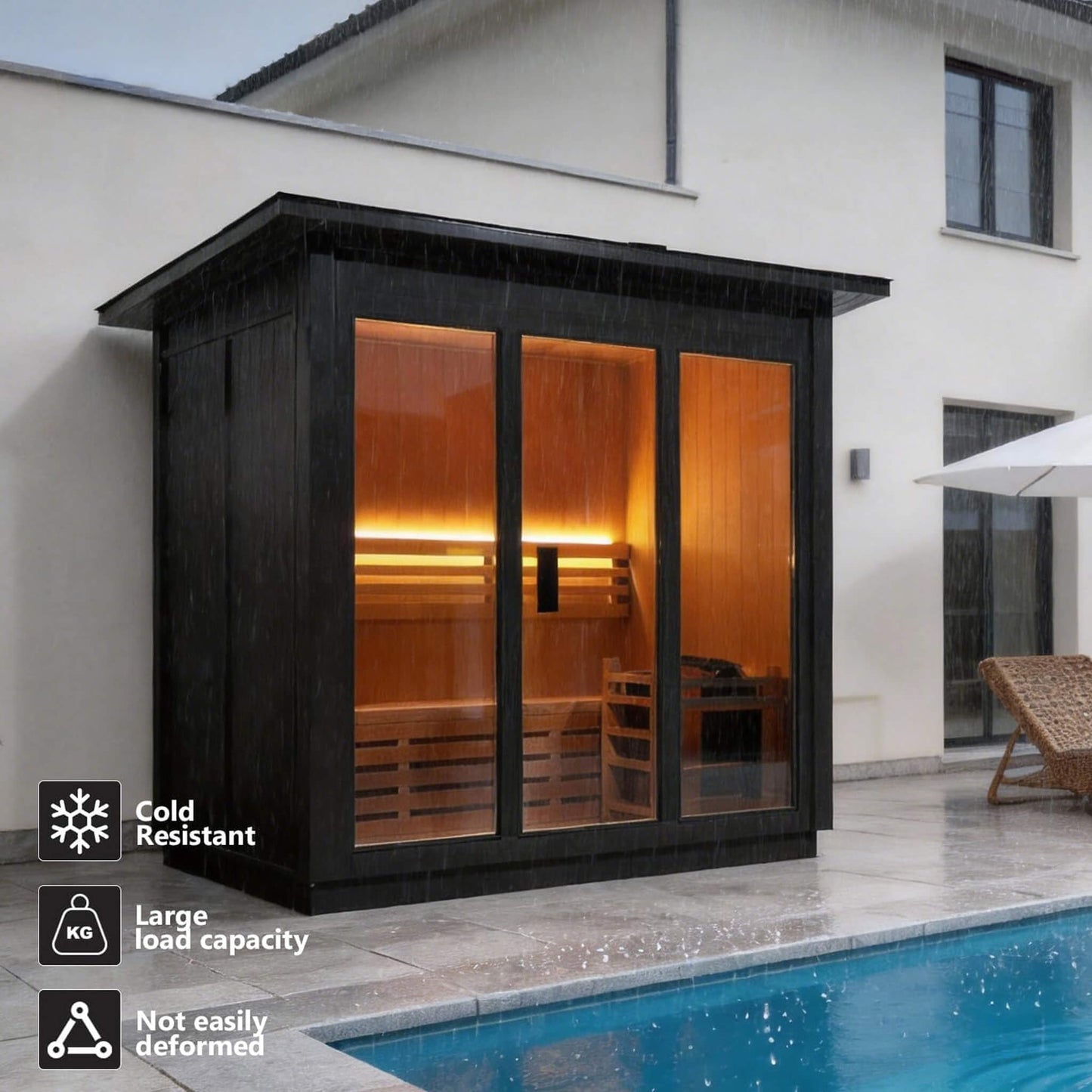 Custom 8-Person Outdoor Cedar Steam Sauna