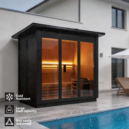 Custom 8-Person Outdoor Cedar Steam Sauna