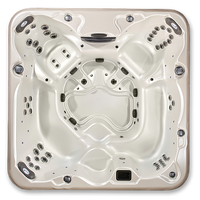 7-Person Outdoor Hot Tub with Dual Captain Chairs and Open Footwell